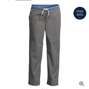 Lands End Boys Stretch Soft Elastic Waist Iron Knee Pull On Pants Gray Size 8